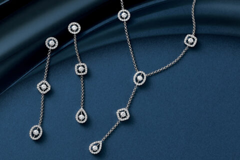 5つのシェイプが躍動感を生む「ロイヤル・アッシャー」のダイヤモンドジュエリー