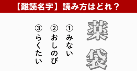 【難読名字】「薬袋」が読めますか？ 由来は、武田信玄がウッカリ落としてしまい… – ニュースな本